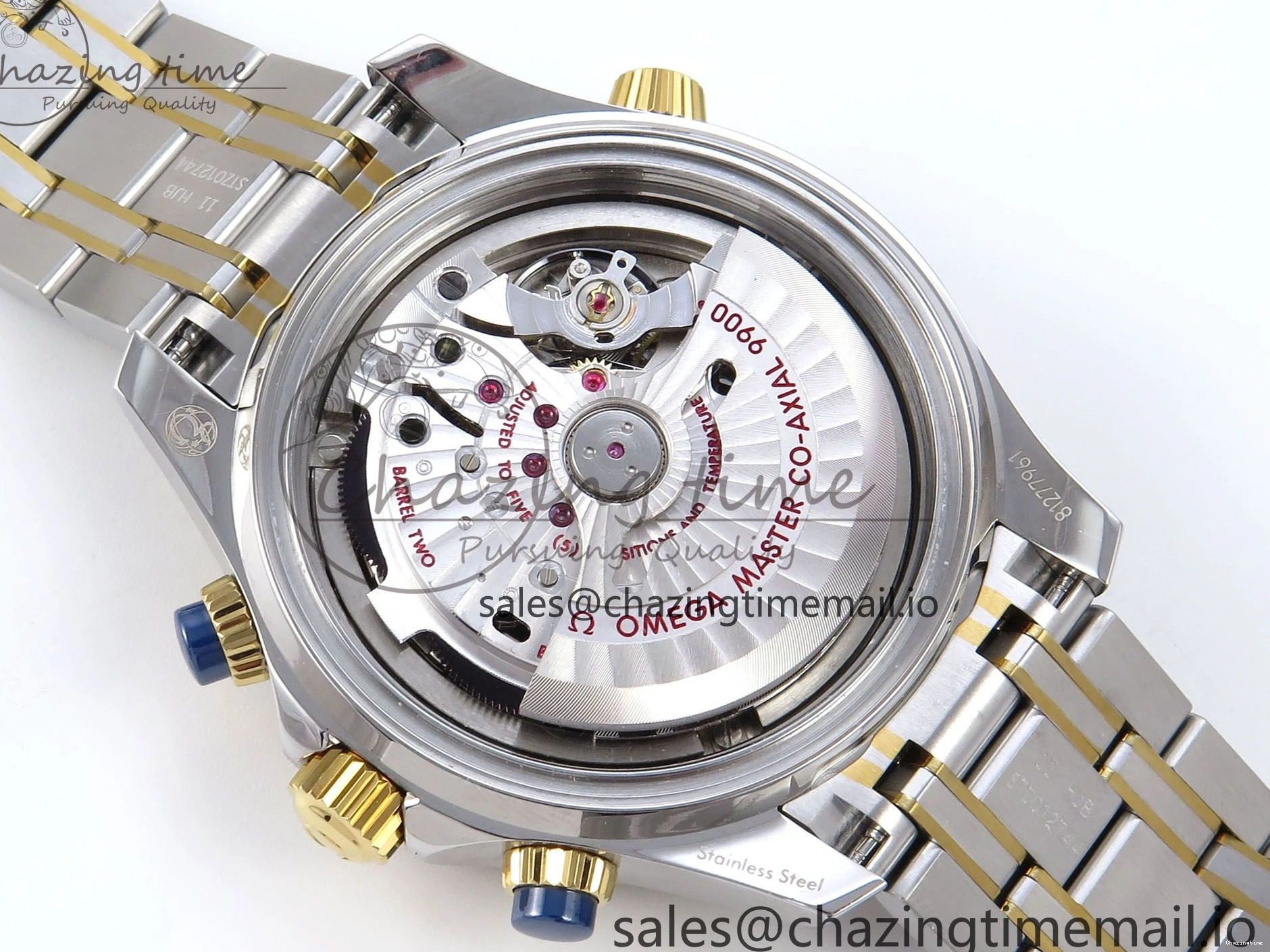 0306 Seamaster 300m Chrono SS YG OMF 1:1 Best Edition Blue Dial on SS YG Bracelet A Seasonal 7691